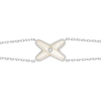 GlowJEUX BRACELET WHITE MOP SILVER 1 DIAMOND