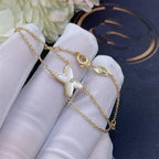 GlowJEUX BRACELET WHITE MOP GOLD 1 DIAMOND