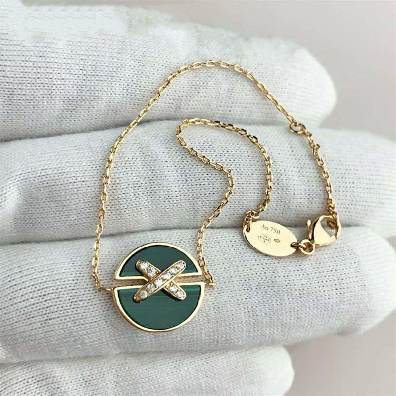 GlowJEUX DE BRACELET MALACHITE PINK GOLD DIAMONDS