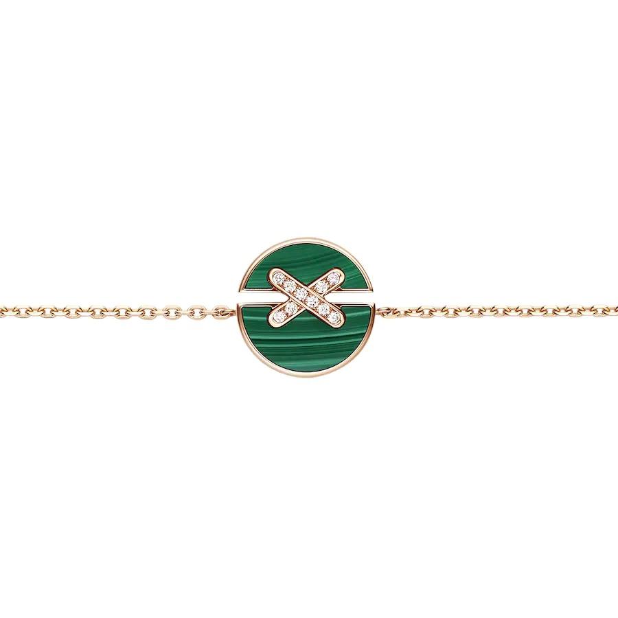GlowJEUX DE BRACELET MALACHITE PINK GOLD DIAMONDS