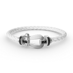 GlowFORCE LARGE HORSESHOE BLACK DIAMOND BRACELET SILVER
