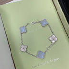 [Glow Jewelry] CLOVER 5 MOTIF PURPLE CHALCEDONY BRACELET COLLECTION