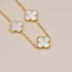 [Glow]New CLOVER WHITE PEARL MOP 5 MOTIF BRACELET COLLECTION