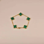 [Glow Jewelry] CLOVER 5 MOTIF MALACHITE BRACELET COLLECTION