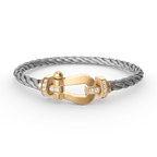 GlowFORCE LARGE HORSESHOE HALF DIAMOND BRACELET GOLD