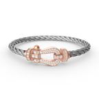 GlowFORCE LARGE HORSESHOE FULL DIAMOND BRACELET ROSE GOLD