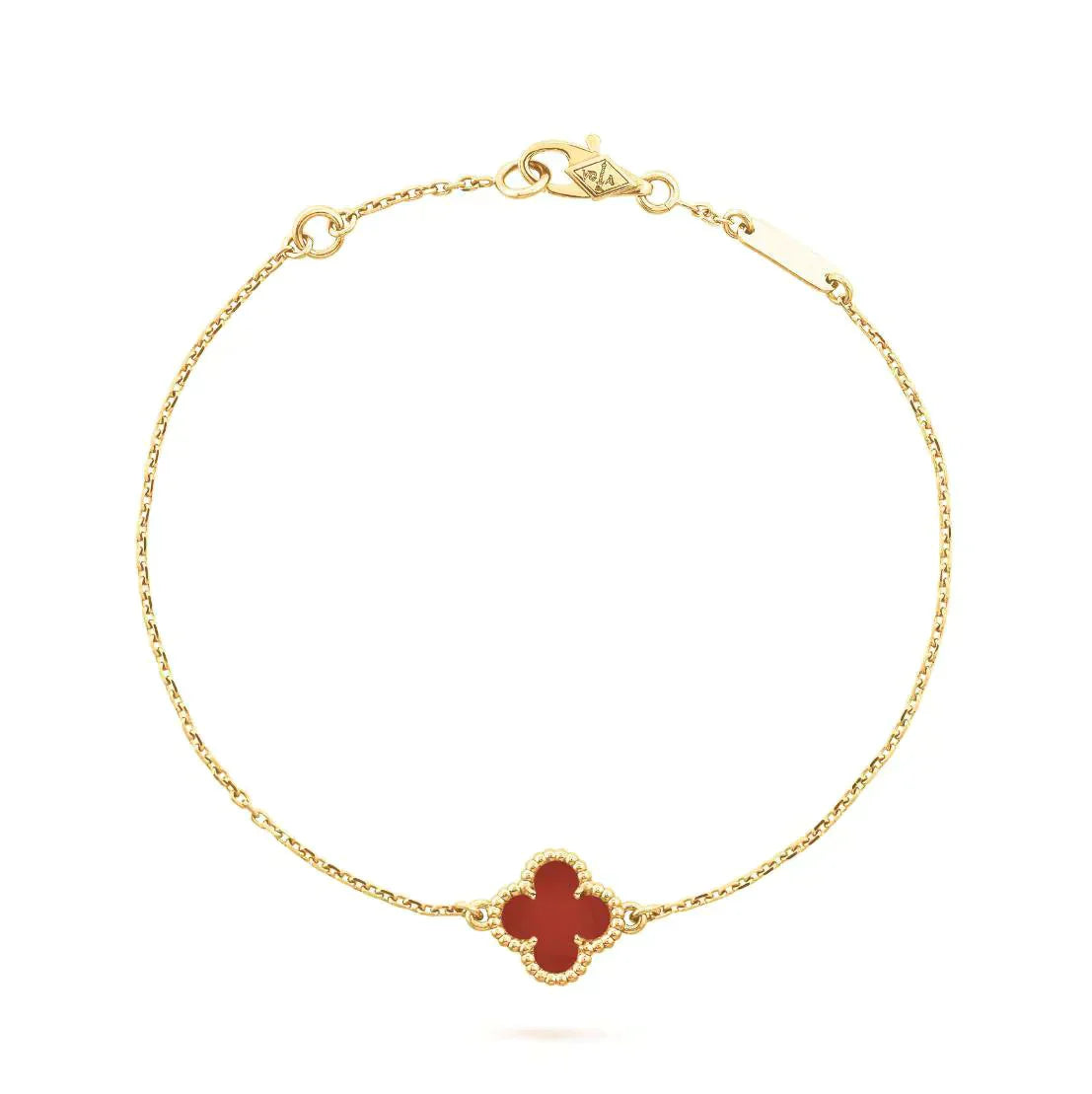 GlowCLOVER  CARNELIAN SINGLE FLOWER BRACELET