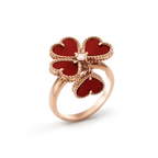GlowSWEET CLOVER CARNELIAN RING