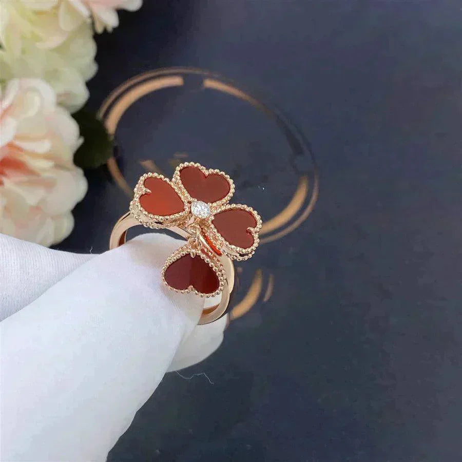GlowSWEET CLOVER CARNELIAN RING