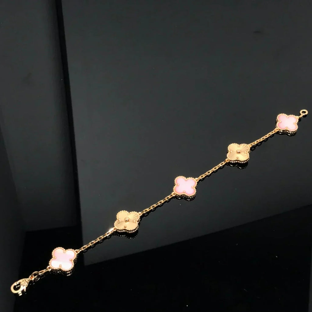[Glow]New  CLOVER 5 MOTIFS  PINK MOP BRACELET COLLECTION