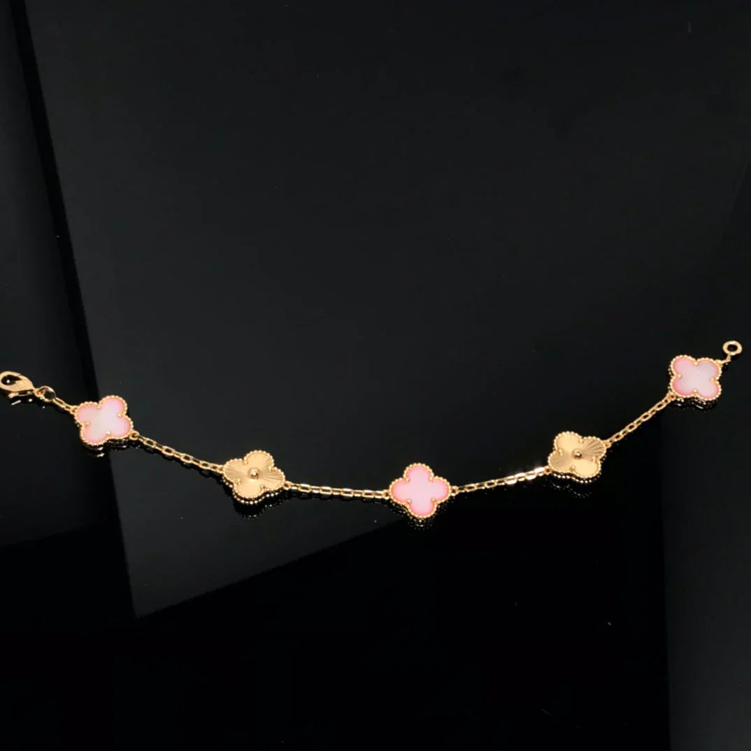 [Glow]New  CLOVER 5 MOTIFS  PINK MOP BRACELET COLLECTION
