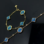 GlowSTAR AND SUN 4 MOTIF BLUE BRACELET