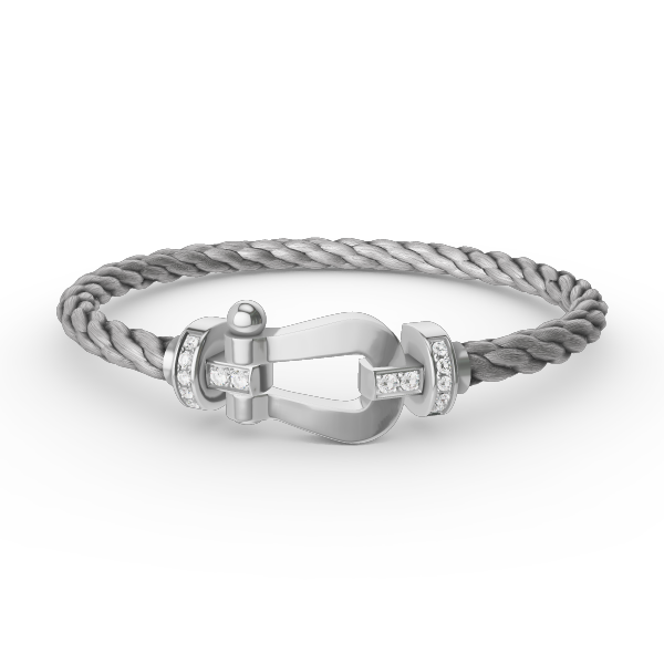 GlowFORCE LARGE HORSESHOE HALF DIAMOND BRACELET SILVER