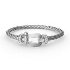 GlowFORCE LARGE HORSESHOE HALF DIAMOND BRACELET SILVER
