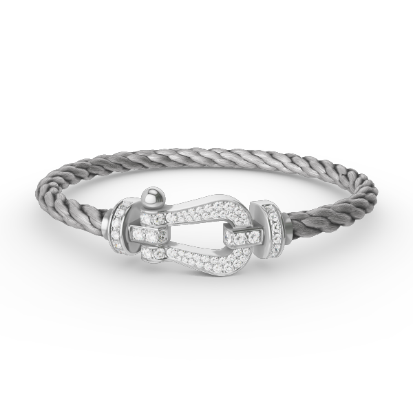 GlowFORCE LARGE HORSESHOE FULL DIAMOND BRACELET SILVER