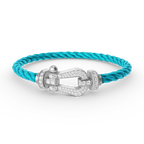 GlowFORCE LARGE HORSESHOE FULL DIAMOND BRACELET SILVER
