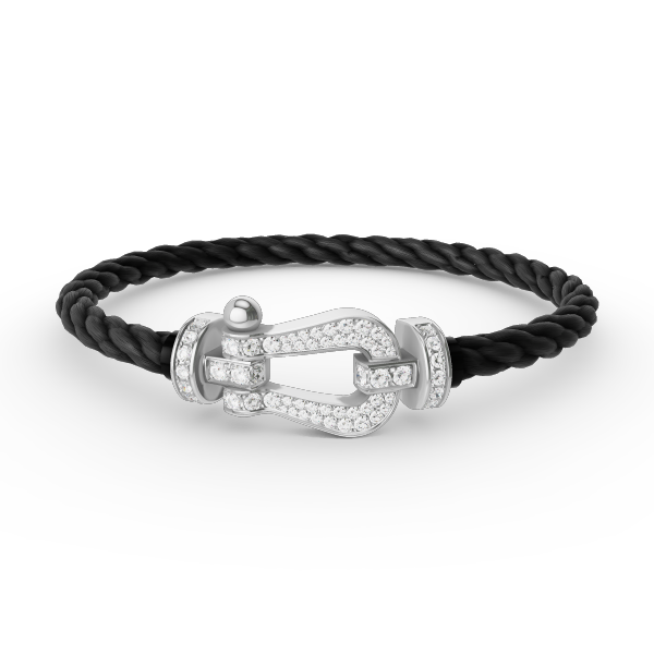 GlowFORCE LARGE HORSESHOE FULL DIAMOND BRACELET SILVER