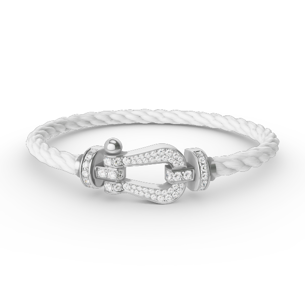 GlowFORCE LARGE HORSESHOE FULL DIAMOND BRACELET SILVER